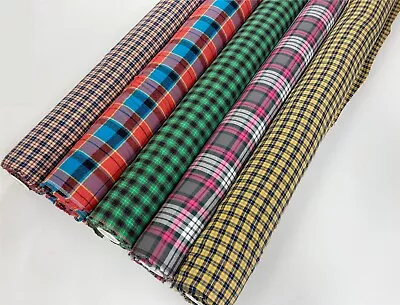 Buy Brushed Cotton Plaid Fabric Flannel Shirt Check Warm Autumn Dressmaking Material • 6.50£