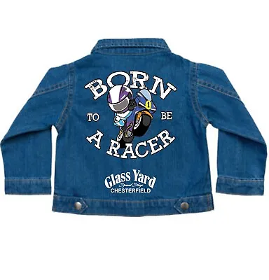 Buy Kids Children Baby Denim Jacket Born A Racer Biker Motorcycle • 29.99£