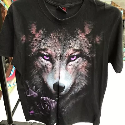 Buy Unisex Spiral Direct Wolf With Rose Gothic Steam Punk T Shirt. Size S • 4£