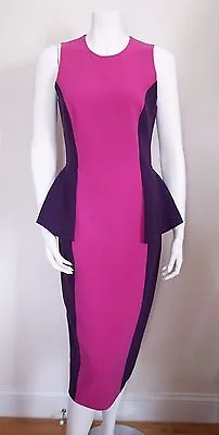 Buy $1950 Authentic MICHAEL KORS COLLECTION COLORBLOCK PEPLUM Sheath Dress US-4 S • 467.77£
