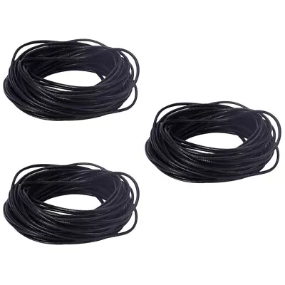 Buy 3 Rolls Cowhide Rope Black Jewelry Jewels For Crafts Bracelet Cord • 16.88£