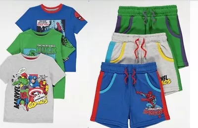 Buy Boys Marvel Outfits T-shirts And Matching Shorts   1.5-2  BNWT  • 25£