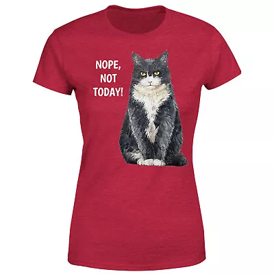 Buy Nope Not Today Cat Lazy Sarcastic Slogan Womens T-shirt#P1#OR#A • 9.99£