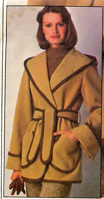 Buy 1970s Uncut Simplicity 8150 Hooded Wrap Jacket Bust 32.5 34 36 Sewing Pattern • 11.68£