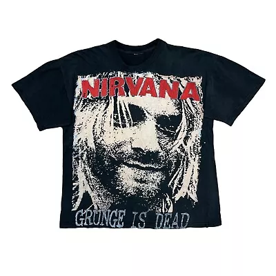 Buy Vintage Nirvana Kurt Cobain All Over Print Band T Shirt 90s Love Buzz In Utero • 349£