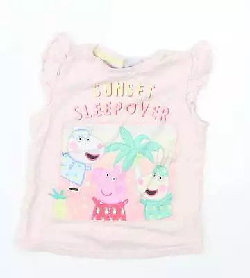 Buy George Girls Pink Solid Cotton Top Pyjama Top Size 2-3 Years Pullover - Peppa Pi • 5£