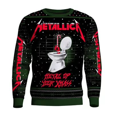 Buy Metallica Metal Up Your Xmass 2023 Black Knitted Sweatshirt NEW OFFICIAL • 55.39£
