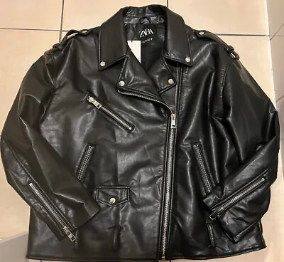 Buy ZARA Great Faux Leather Jacket Size XL NEW !!!! • 25.55£