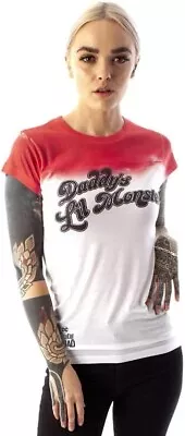 Buy SUICIDE SQUAD Daddy's Lil Monster Women's Ladies White T-Shirt Top SIZE XL NEW • 14.95£
