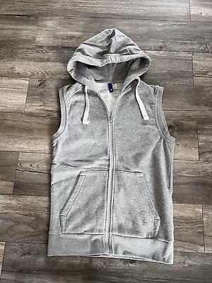 Buy Mens H&M Divided Sleeveless Grey Hoodie Size S • 5£