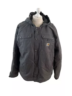 Buy Carhartt Grey Hooded Cotton Active Workwear Jacket Bartlett Coat L Men’s Large • 64.99£