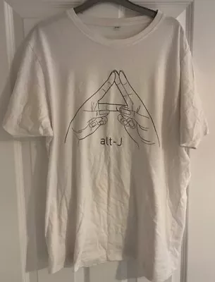 Buy Alt-J T Shirt Rare Indie Rock Band Merch Tee Size Large White • 17.30£