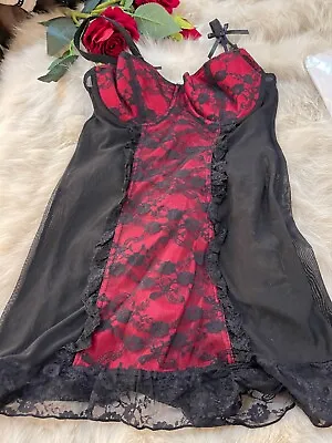 Buy Nice Black Red Padded Camisole Sleepwear Nightwear Size Us32b Eu70b It2b  • 38.61£