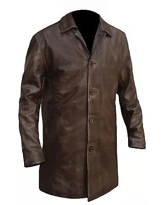 Buy Men Vintage Supernatural Dean Winchester Costume Distressed Brown Trench Coat • 139.99£