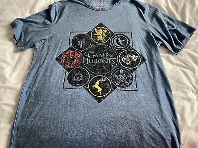 Buy Mens Next Game Of Thrones T Shirt Extra Large XL Blue Acid Wash • 2£