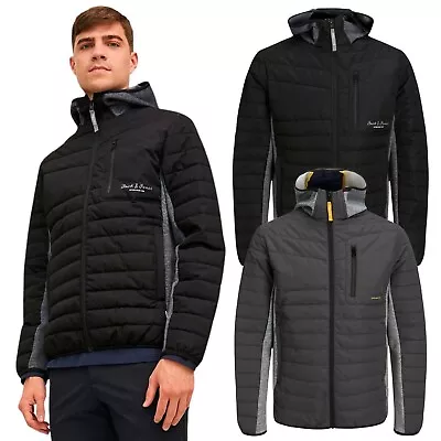 Buy Mens Jacket Jack & Jones Hooded Long Sleeve Full Zip Jacket For Men Size S, M, L • 29.99£