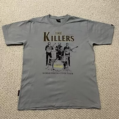 Buy The Killers World Destruction Tour Parody Tee Shirt Size XL Mens Blue Grey Band • 23.19£