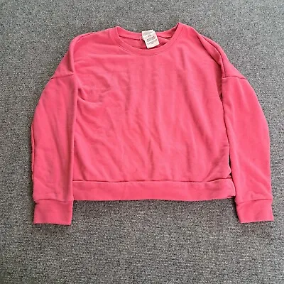 Buy Adidas Sweater Girls Size Large 14 Pink Pullover Chest Spellout Long Sleeve • 8.49£