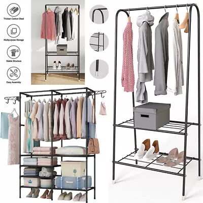 Buy Heavy Duty Metal Clothes Holder Hanging Rack Garment Display Stand Storage Shelf • 11.99£