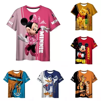 Buy 3D Unisex Women Men Short T-shirt Tops  Casual T Shirt Mickey Minnie Couple Gift • 14.26£