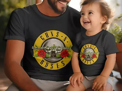 Buy Guns And Roses T Shirt - Baby T Shirt Or Adult T Shirt - Matching - Music • 12.99£