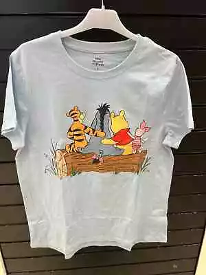 Buy Disney Winnie The Pooh And Friends Blue T-Shirt T Shirt Top Ladies Primark • 13.49£