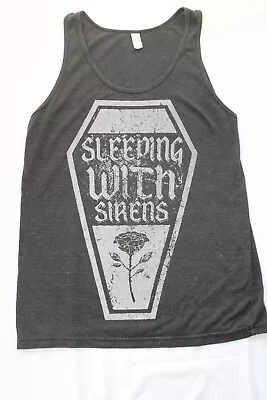 Buy Sleeping With Sirens Band Tee Coffin Rose Tank Top • 23.68£