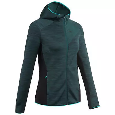 Buy Womens Hiking Thin Fleece Jacket Hooded Full Zip Front Breathable Quechua • 37.98£