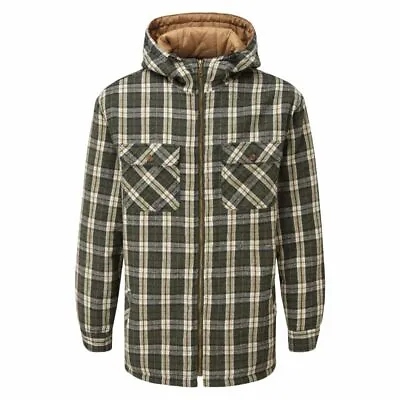 Buy Fort Penarth Hoodie Fleece Shirt Green Check Sherpa Lined Work Country • 29.99£