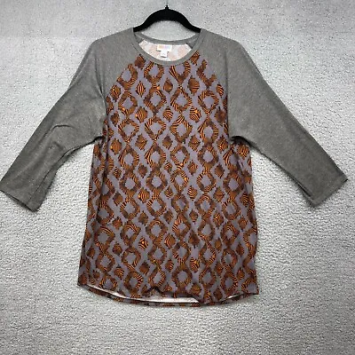 Buy Lularoe Womens Raglan T-Shirt 3/4 Sleeve Scoop Neck Multicolor Geometric Size L • 8.69£