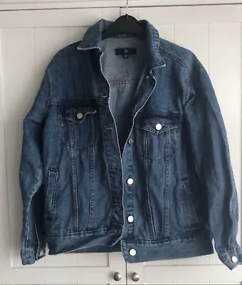 Buy Missguided Ladies Blue Oversized Denim Jacket Size 6 • 1.50£