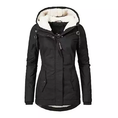 Buy Womens Padded Quilted Jacket Winter Warm Coat Ladies Fleece Hooded Outwear Tops • 20.89£