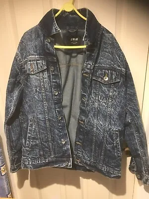 Buy Men's J-MOJO Denim Jacket, Distressed Blue, Size-Large, Metal Buttons • 24.99£