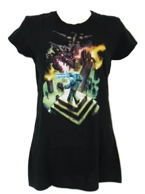 Buy Minecraft Enderdragon Ladies Black Fitted T Shirt Minecraft Tee • 9.95£