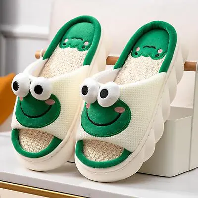 Buy Cartoon Frog Cute Sandals Soft Anti-slip Shoes Warm Indoor Slippers Women Men UK • 10.99£