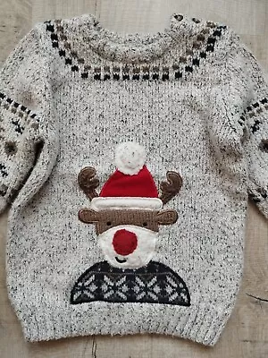 Buy Next Boys Knitted Christmas Jumper Age 4-5 Years • 6.99£