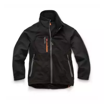Buy Scruff Water-Resistant Trade Flex Softshell Jacket Black Men's Workwear S - XXL • 46.95£