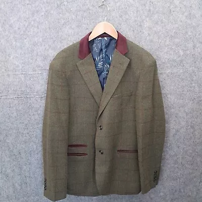 Buy Dobell Blazer Jacket Mens 46 R Tweed Style Wool Blend Window Pane Check • 19.95£