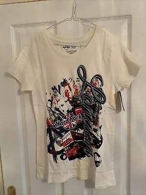 Buy NEW Hard Rock Cafe T-shirt - London City Mash Up T Shirt  - Cream - Medium • 10£
