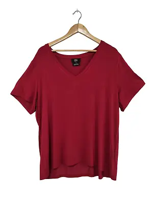 Buy CCX By City Chic Womens Red Short Sleeve V-Neck Top T-shirt - Size S • 11.11£