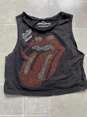 Buy Ladies *rolling Stones* Vest T Shirt 8 10 Band Top Tongue Lick Mick Jagger • 11.50£