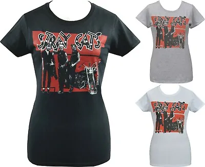 Buy Womens ROCKABILLY T-Shirt Stray Cats 80's Neo Rockabilly Revival Motorbike • 18.50£