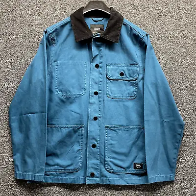 Buy Vans Drill Chore Jacket Mens Small Blue Workwear Utility Button Up Oversized • 39.99£