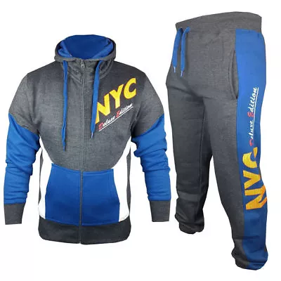 Buy Mens Full Tracksuit Fleece Hooded Jogging Bottms Joggers - S M L XL PRINTED • 16.99£