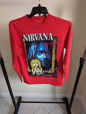Buy Red Nirvana Memories Of Kurt T-shirt Mens Size M? Long Sleeve Pocket  • 22.99£