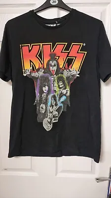 Buy Kiss T Shirt Official Neon Band Black Classic Rock NEW Size LARGE- • 12£