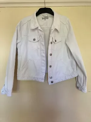 Buy Red Herring White Denim Jacket Size 16 • 10.50£