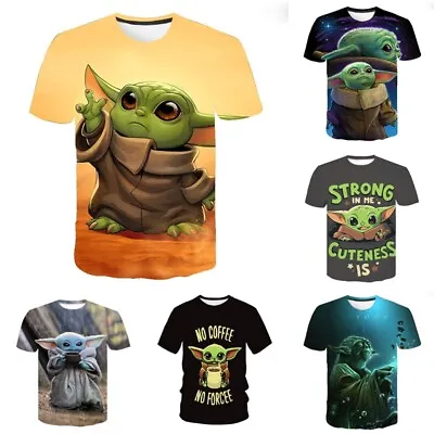 Buy Unisex 3D The Mandalorian Baby Yoda Short Sleeve T-shirt Tee Pullover Top Gifts • 10.78£