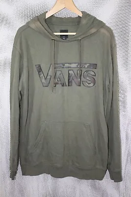 Buy Vans Off The Wall CAMO LOGO Green Baggy Hoodie Size M Grunge Skater • 15£