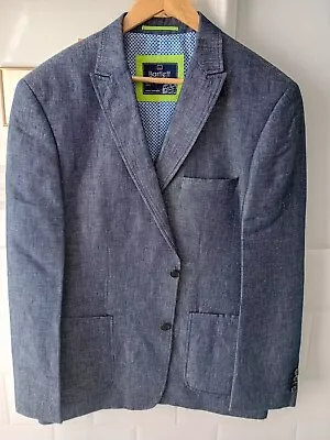 Buy Bartlett Men's Lightweight Cotton Linen Denim Fitted Jacket Size 44 • 15£